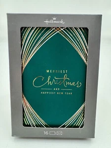 Hallmark Christmas New Year Greeting Cards W/ Inside Message 16pc NEW Glitter - Picture 1 of 4
