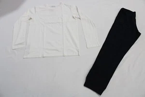 MNG Mango Boys' Basic Solid Cotton Pajama Set MC9 White/Blue Size XS/Small - Picture 1 of 9