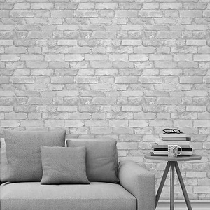 WHITE AND SILVER RUSTIC BRICK EFFECT WALLPAPER - FD41488 - WINDSOR WALLCOVERINGS - Picture 1 of 4