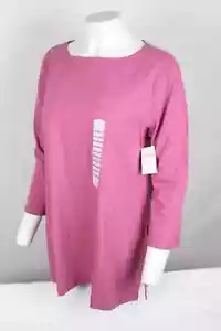 Duluth Women's Shirt Lightweight 3/4 Sleeve Boatneck Tunic Pink GEE 52803 - Picture 1 of 3