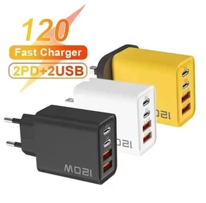 120W 4 In 1 2 USB 2 Tipo C Caricatore Da Muro Veloce a Ricarica Rapida - Zdjęcie 1 z 3