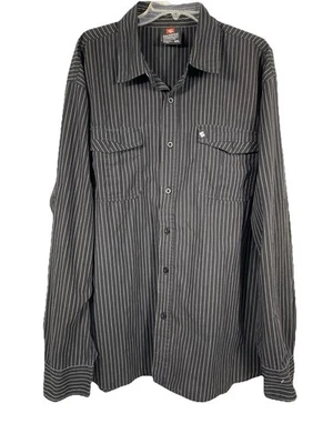 Men's Southpole Button Up Long Sleeve Shirt Size 4XL Black & White Stripes Y2K - Image 1 of 4