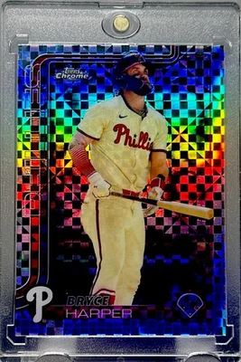 Bryce Harper RARE CHECKER REFRACTOR PRIZM INVESTMENT CARD CHROME PHILLIES MINT - Image 1 of 4