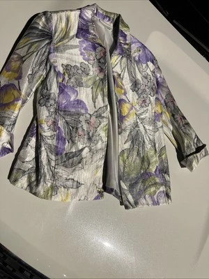 Chaqueta Alfred Dunner 6P Pastel Floral Primavera Verano Púrpura Verde Blazer Usada en Excelente Condición Foto 1 de 4