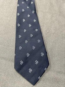 PIERRE LOUIS Designer Men's Silk NeckTie Blue Geometric Skinny Tie 3”/55” - Picture 1 of 2