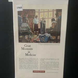 Publicidad publicitaria vintage 1960 Parke Davis Great Moments in Medicine - Imagen 1 de 2