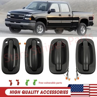 4PCS Full Set Ext Door Handles | Fits 1999-2007 Chevy GMC Front & Rear - Image 1 of 4