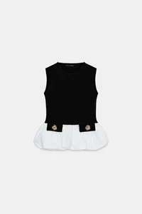 ZARA CONTRASTE STRETCH TOP - Imagen 1 de 6