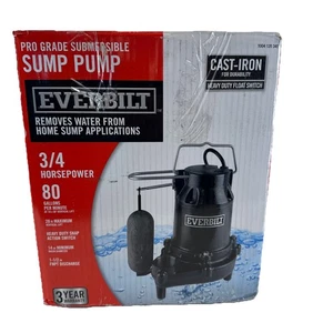 Bomba de sumidero sumergible de hierro fundido Everbilt 3/4 HP HDS75 interruptor de flotador de alta resistencia - Imagen 1 de 14