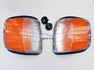 MERCEDES S-CLASS W126 420 500 560 S SE SEL AMG US CLEAR/AMBER TURNSIGNALS LIGHTS - Picture 1 of 3