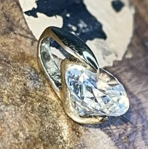 Diamonique 14ct Yellow Gold And Diamonique Stone Pendant - Hallmarked - Picture 1 of 6