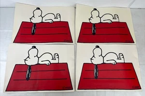 Vintage SNOOPY Placemats Set of 4 Peanuts Charles M. Schulz from 1967 NICE! - Picture 1 of 9