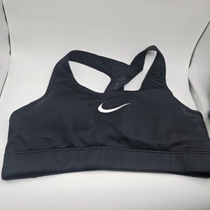 Nike Dry Fit Black Sports Bra Size M Black Padded Racer Back - Picture 1 of 5