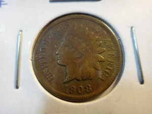 Moneda de 1 centavo cabeza india de Estados Unidos 1908-S - Envío y devolución gratuitos EE. UU. - Imagen 1 de 4