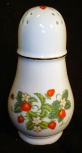 AGITADOR DE PORCELANA AVON FRESA TALCO AZÚCAR SAL PIMIENTA ORO 22K 1978 - Imagen 1 de 2