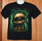 Vintage Wes Benscoter Skelton Skull Graveyard Horror Graphic T Shirt M Anvil
