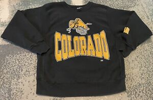 Vintage Colorado Buffaloes NCAA Sweatshirt LARGE Hanes Beefy 20/20 Sport Deion
