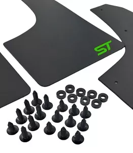 rallyflapZ | Mudflaps FITS Ford Focus Mk2 Mk2.5 ST ST225 Black 3.2mm PVC*G ST-LG - Picture 1 of 3