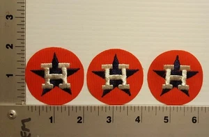 3 PIEZAS PARCHE BORDADO VINTAGE HOUSTON ASTROS (REDONDO) - Imagen 1 de 2