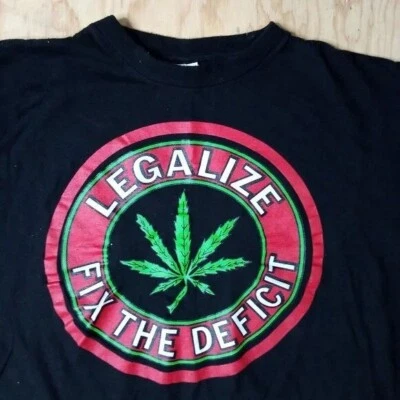 Camiseta De Colección Legalizar Cannabis Weed Fix The Deficit Foto 1 de 4