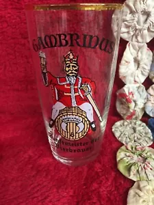 Vintage German Gambridus Glass Funny King Soldier On Barrel Drinking Logo +More - Picture 1 of 2