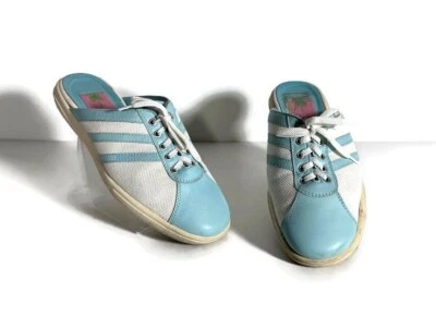 Zapatos Tenis Lilly Pulitzer Cuero Sin Cordones Espalda Abierta Azul Blanco Mujeres 7 Foto 1 de 4