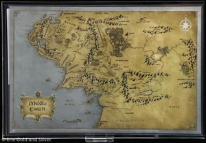 2021 $ 2 Niue Herr der Ringe 35g 0,999 Silberfolie Mittelerde Karte - Bild 1 von 4
