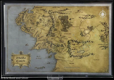 2021 $2 Niue Lord of the Rings 35g .999 Silver Foil Middle Earth Map - Image 1 of 4