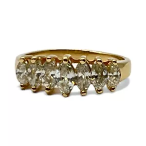 14k Yellow Gold 1.49ctw Marquise Cut Diamond SI1 H-I Ring Size 9 (8WO 15181) - Picture 1 of 5