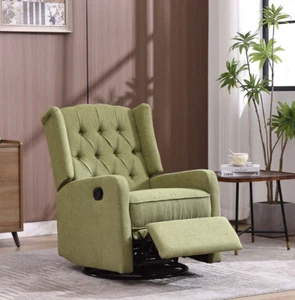 Swivel Rocker Recliner w. Footrest Nursery Rocking Chair Adjustable Single Sofa - Picture 1 of 17