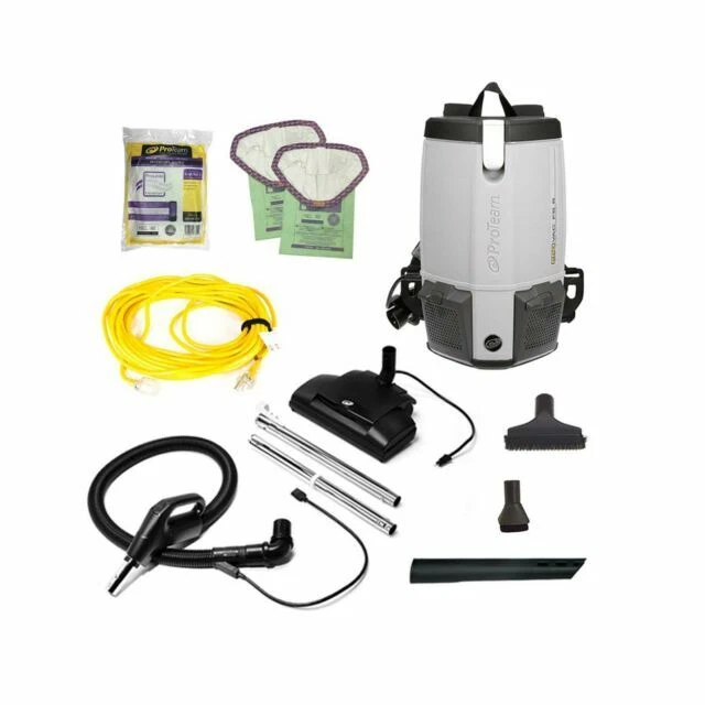 ProTeam ProVac FS 6 6qt Backpack Vacuum with Commercial Power Nozzle Tool Kit