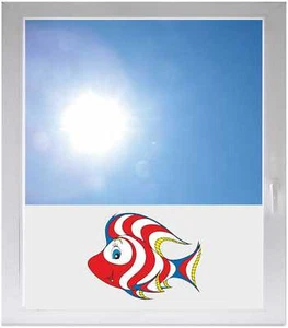 Sichtschutzfolie Sonnenschutz Fensterfolie-GME170-stylischer bunter Fisch Wasser - Bild 1 von 1