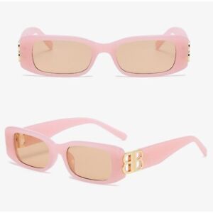 Vintage Square Sunglasses for Women - Pink Model - 10