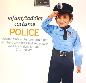 Police 12-24 Month Infant/Toddler Halloween Costume w/ Hat Pretend Play Kids NWT - Picture 1 of 10