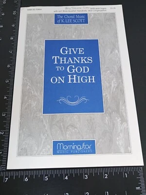 CHOIR - ANTHEM SHEET MUSIC: Give Thanks To God on HIgh SATB & Organ w/opt others - Image 1 of 4