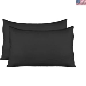Premium Quality Jersey Knit Pillow Shams, Pack of 2 - Standard Size with Zipper - Picture 1 of 4