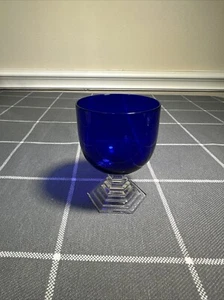 BACCARAT Small Orsay Crystal Blue Wine Glass Rare - Picture 1 of 11