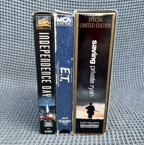 Independence Day VHS 1996 Saving Private Ryan VHS 1998 E.T. 1982 VHS Lot of 3 - Picture 1 of 12