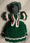 Handmade Crocheted Christmas mouse decoration 12”
