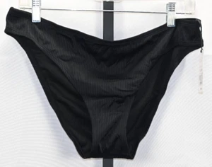 Parte inferior de bikini Shade & Shore negra nueva con etiquetas talla L (12-14) tiro bajo descarado RN#17730 - Imagen 1 de 4