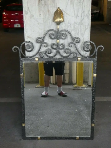 SUPER CHIC WROUGHT IRON AND BRONZE LABARGE MIRROR Cover