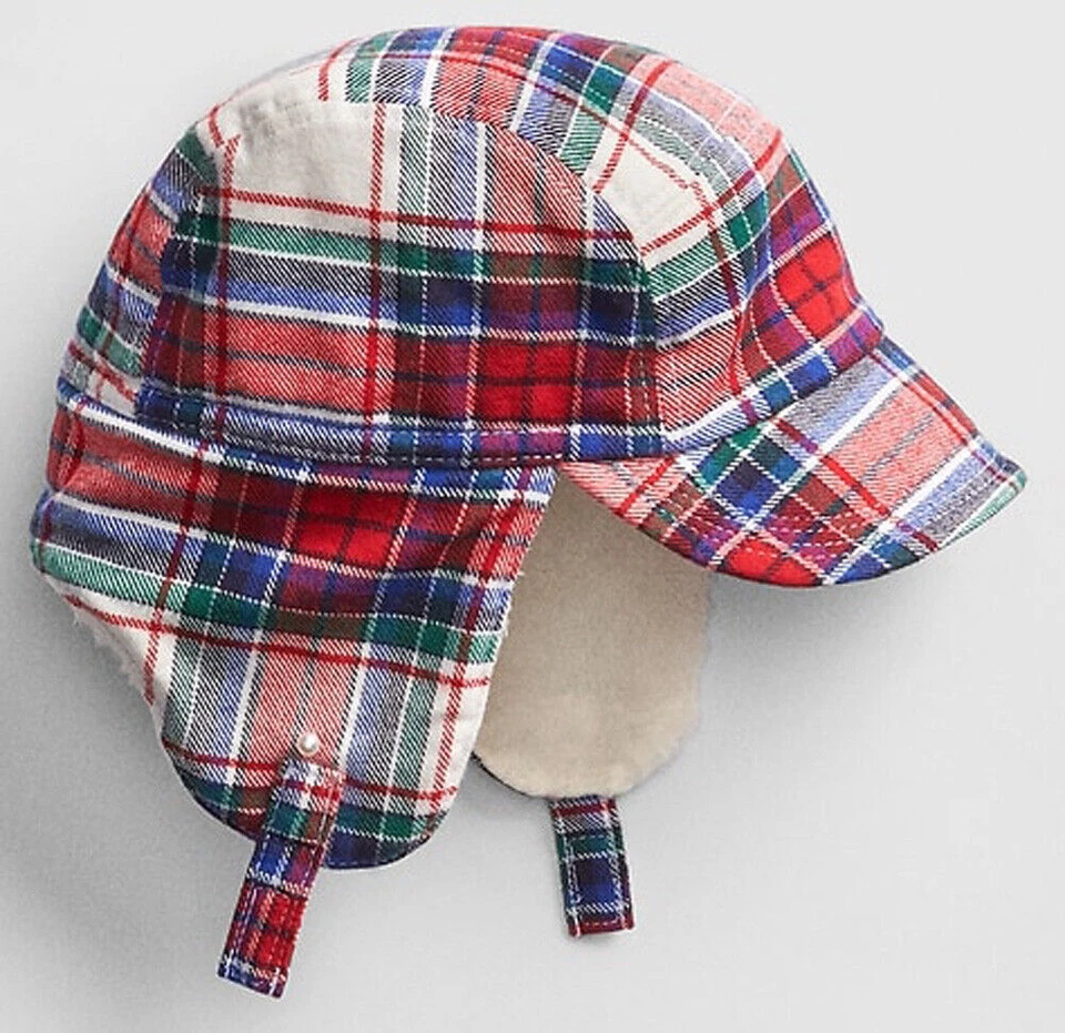 Sombrero trampero forrado a cuadros Baby Gap 0-6 18-24 meses $20 nuevo con etiquetas Foto 1 de 1