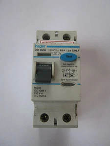 HAGER CD 263U 63 AMP 30mA (164502) RCCB CIRCUIT BREAKER - Picture 1 of 1