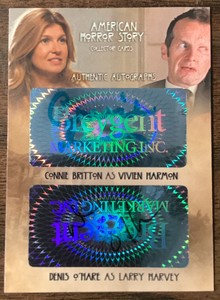 American Horror Story. Connie Britton And Denis O'Hare Dual Autograph Card #AMR4
