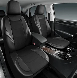 Breathable Leather Mesh Car Seat Cover, Universal Fit, Airbag Safe - Black - Picture 1 of 8