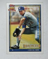 2017 Topps Rediscover Stamped Buyback Blue 1991 #644 Chuck Crim