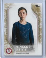 2018 TOPPS OLYMPICS VINCENT ZHOU FIGURE SKATING GOLD PARALLEL /25 ~ CARD #USA-18