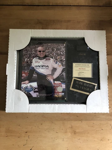Mark Martin #6 Viagra Authentic Piece of Racing Tire on Plaque w/ COA New Sealed Cover