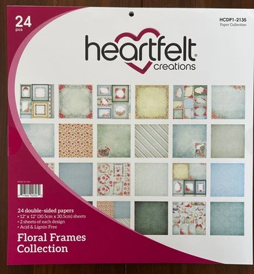Heartfelt Creations Floral Frames Collection 24 pk 12 x 12 Paper Pad - Image 1 of 3