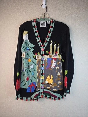 Vintage Storybook Knits Women Novelty Ugly Christmas Sweater Small Holiday - Image 1 of 4